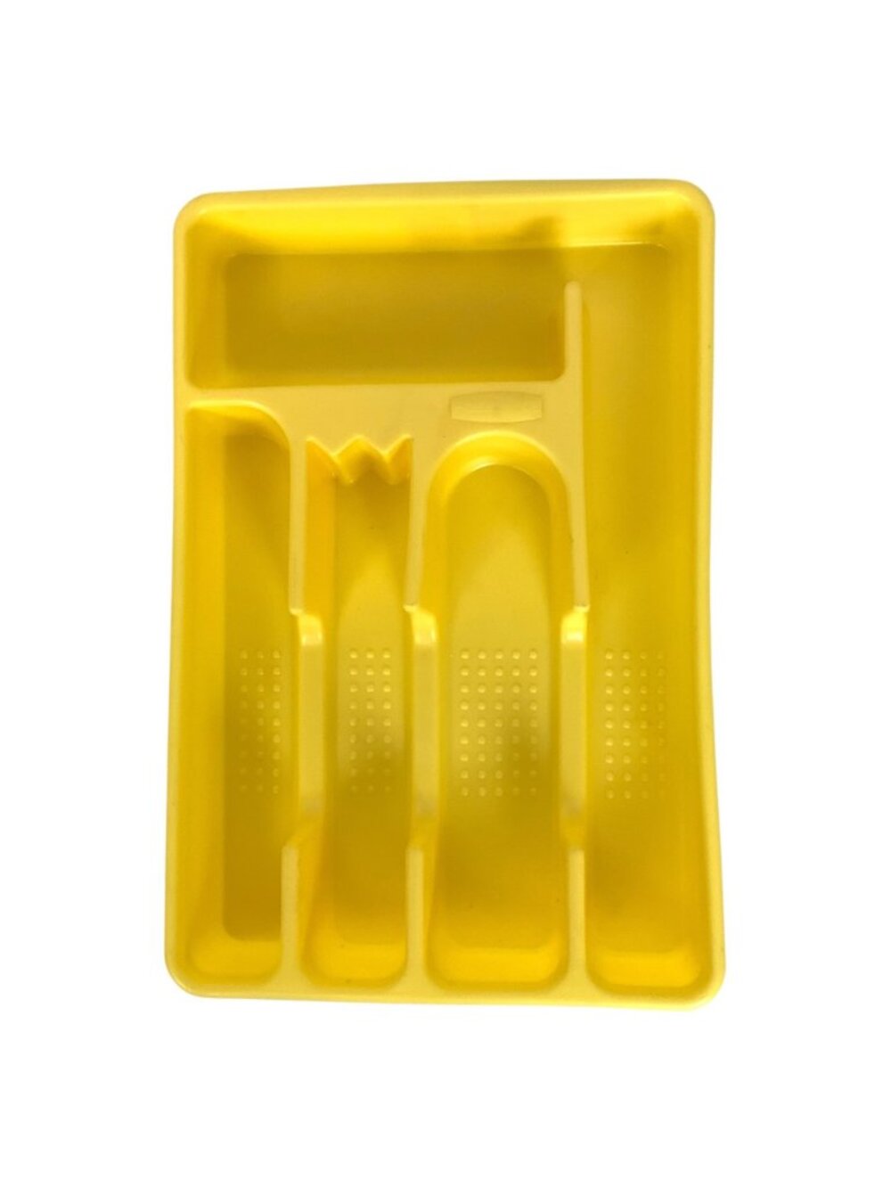 Rubbermaid Yellow Plastic Cutlery Organizer Tray 5 Compartments Kitchen Drawer